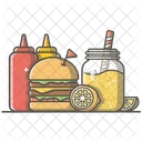 Essen Und Trinken Burger Cheeseburger Symbol