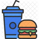 Essen Und Trinken Burger Kaltgetrank Symbol
