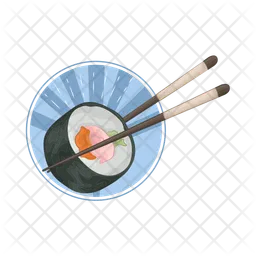 Essstäbchen mit Sushi  Symbol