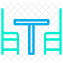 Tisch Stuhl Holz Symbol