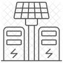 Icone De Linha Fina De Estacao De Energia Solar Ícone