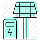 Estacao De Energia Solar Cor Sombra Icone De Linha Fina Ícone