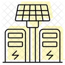 Estacao De Energia Solar Cor Sombra Icone De Linha Fina Ícone