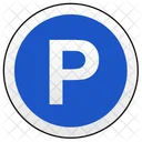 Estacionamiento Signo Por Carretera Icono