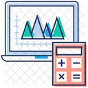 Estadistica En Linea Crecimiento Financiero Grafico De Negocios Icono