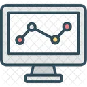 Estadistica En Linea Analisis Negocios Icono