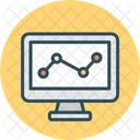 Estadistica En Linea Analisis Negocios Icono