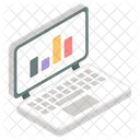 Analisis De Datos En Linea Infografia En Linea Estadisticas En Linea Icono