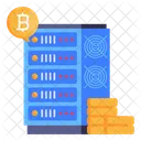 Almacenamiento Criptografico Bastidor De Bitcoin Servidor De Bitcoin Icono