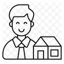 부동산 중개인 중개업자 주택 중개인 아이콘