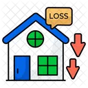 Estate Value Down Home Value House Value Icon