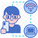 Estilo De Vida Digital Midias Sociais Comunicacao Social Ícone