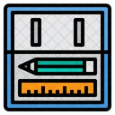 Estojo De Lapis Escola Escritorio Ícone