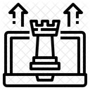 Ajedrez Laptop Flecha Icono