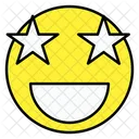 Estrelas Olhos Emoji Emoticon Smiley Ícone