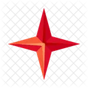 Brillo De Estrella Estrella De Cuatro Puntas Brillo Rojo Icono