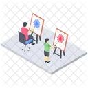 Aula De Pintura Para Estudantes Aula De Arte Sala De Aula Para Estudantes Ícone