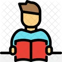 Estudante Menino Menino Que Estuda Ícone