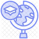 Study Abroad Duotone Line Icone Icon