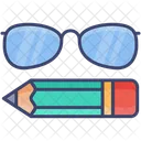 Estudo Lapis Oculos Ícone