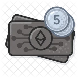 Eth moneda de vuelta cinco  Icono