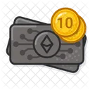 Eth moneda de vuelta diez  Icon