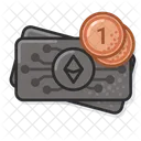 Eth moneda de vuelta uno  Icono