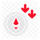 Ethereum Caida Criptomoneda Icono