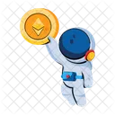 Astronauta Ethereum Dinero Espacial Moneda Ethereum Icono