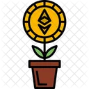 Ethereum Blumentopf Krypto Kryptowahrung Symbol