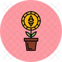 Ethereum Blumentopf Krypto Kryptowahrung Symbol