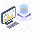 Digitales Geld Ethereum Diagramm Ethereum Analyse Symbol