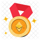 Ethereum Medal Gold Medal Cryptocurrency Medal Icon