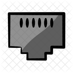 Ethernet Icon - Download in Colored Outline Style