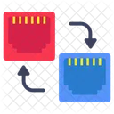 Ethernet Port Transfer Ethernet Port Exchange Ethernet Port Interchange Icon