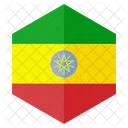 에티오피아 국기 육각형 아이콘