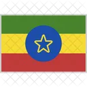 Ethiopie Drapeau Pays Icône