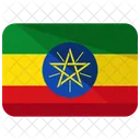 Ethiopie Drapeau Pays Icône