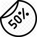 Etiqueta De 50 Por Cento Etiqueta De Porcentagem Adesivo De Desconto Ícone