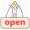 Etiqueta De Tienda Etiqueta Abierta Cartel Abierto Icono