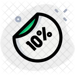 Etiqueta del 10 por ciento  Icono
