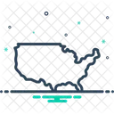 EUA America Mapa Ícone