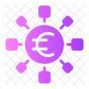 Euro Decentralization Money Icon
