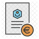 Euro Bankwesen Dokument Symbol