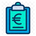 Euro Clipboard List Icon