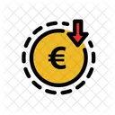 Euro Decrease Euro Down Financial Loss Icon