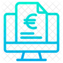 Monitor Euro Dokument Finanzdokument Symbol