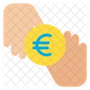 Moneda de donación de euros  Icono