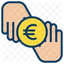 Moneda de donación de euros  Icono