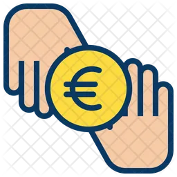 Moneta da donazione in euro  Icon